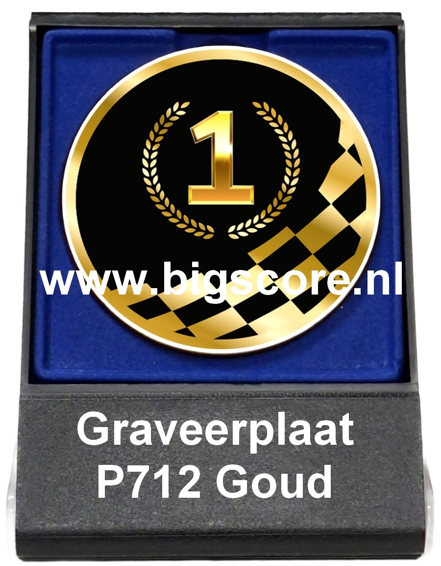 Auto-Motorsport Acryl in medailledoosje Blauw-Zwart G/Z/B